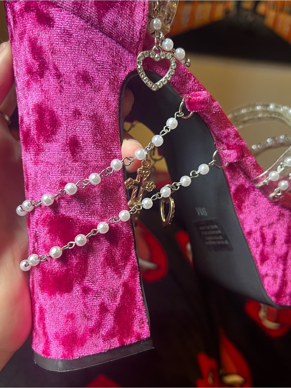 Sugar Thrillz x Dolls Kill - Holy Revelation Platform Heels - Magenta - Picture 9 of 9